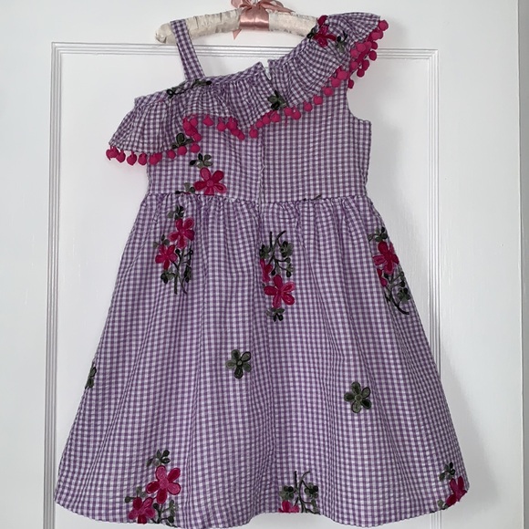 Rare Editions Purple Floral Seersucker Dress 5 EUC - Picture 4 of 11